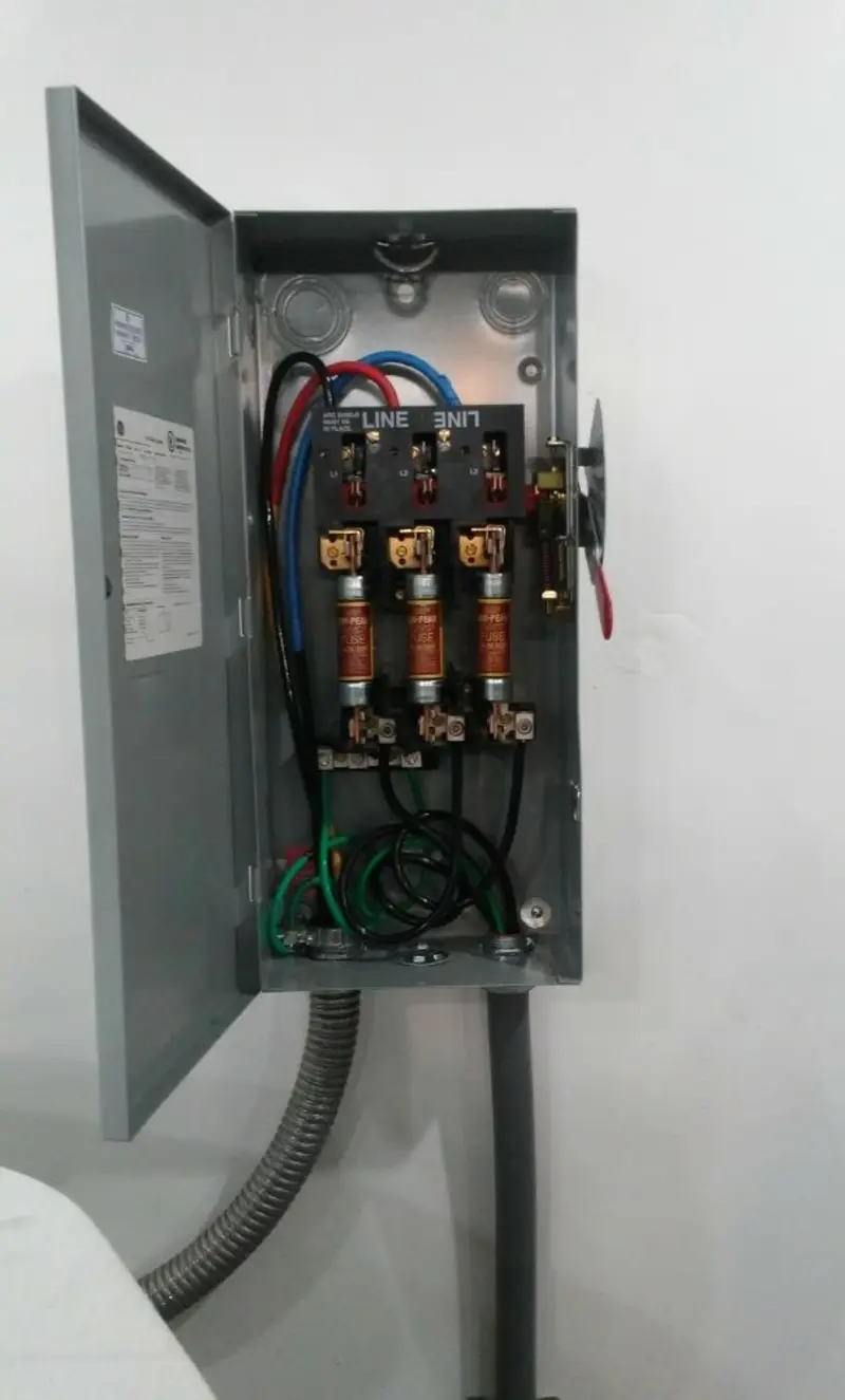 Three-phase disconnect switch installed for Electrical Wiring & Rewiring in Seattle